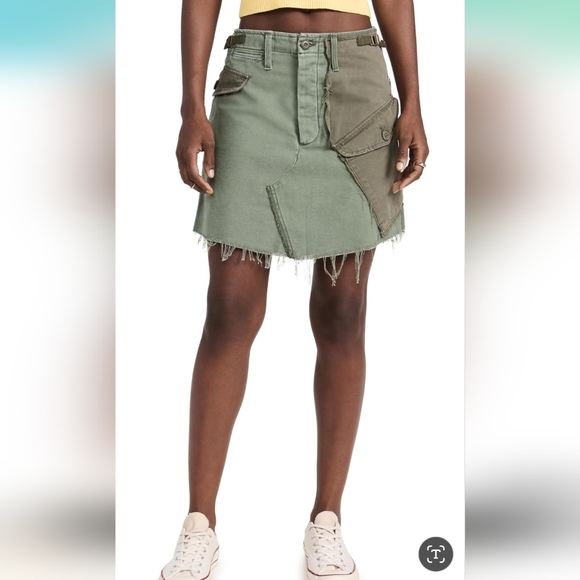 NWT MOTHER Women's The G.I. Jane Mini Skirt - Picture 2 of 7